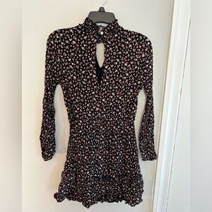 Keyhole floral mini dress